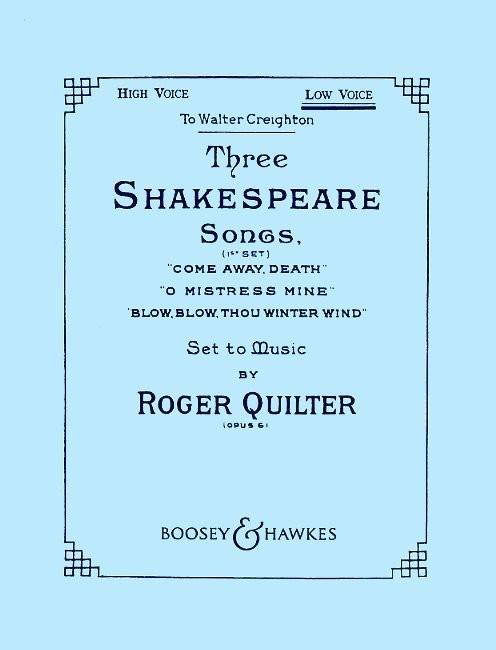 Shakespeare Songs(3) Op.6 Low Voice